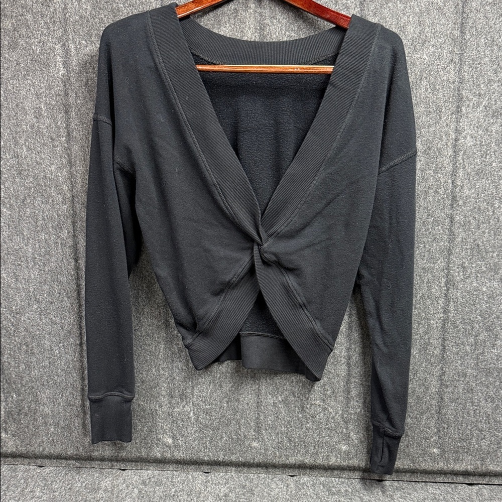 Offline Elegant Black Twist Front Sweatshirt